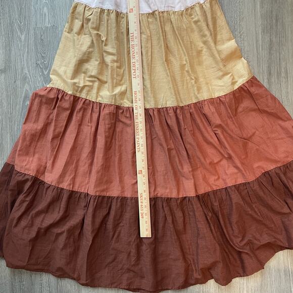 Anthropologie Women's Tiered Maxi Dress Boho Colorblock Halter Cottagecore M - Picture 9 of 10